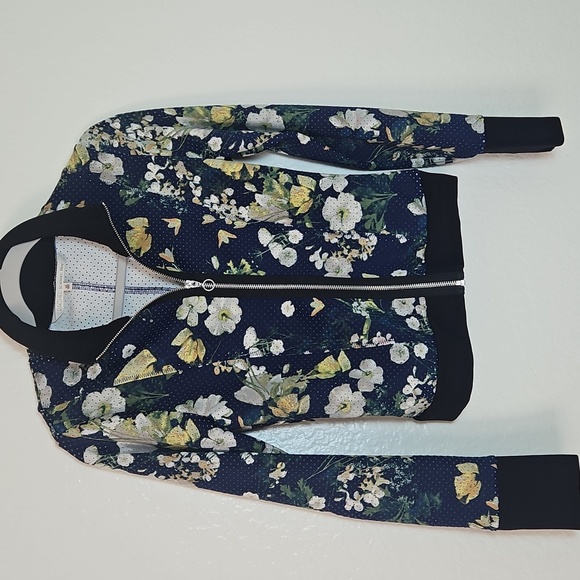 RACHEL Rachel Roy Navy Floral Bomber Jacket - Picture 3 of 4